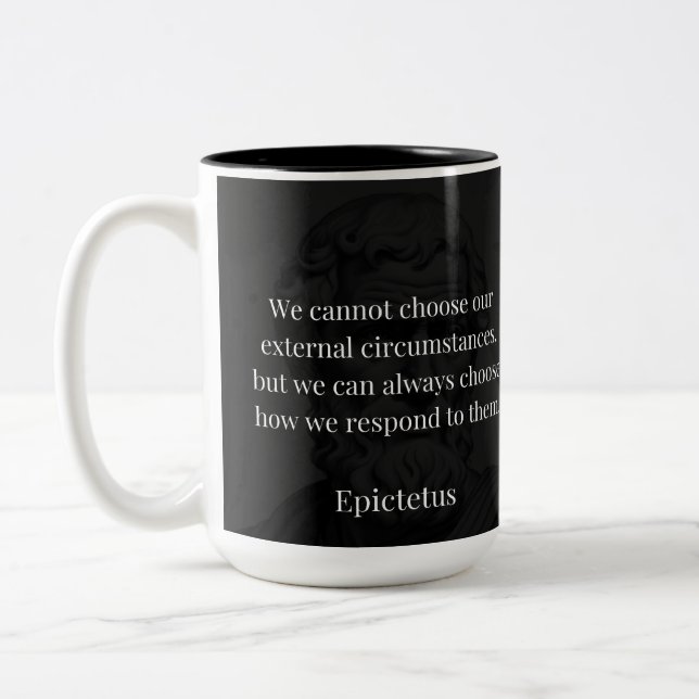 Taza Bicolor La sabiduría de Epictetus: Empoderamiento a través (Izquierda)