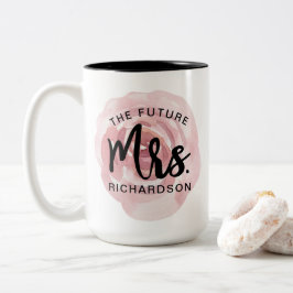 Taza Bicolor La señora futura Watercolor Floral Mug