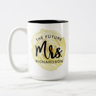 Taza Bicolor La señora futura Watercolor Floral Mug