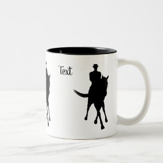Taza Bicolor La Silueta De Caballo De Vestido Y De Rider Person
