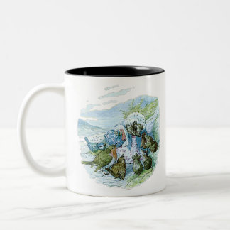 Taza Bicolor La Sra. TIGGY-WINKLE da a los pájaros su ropa