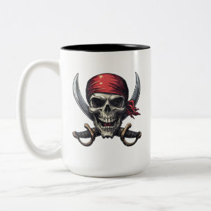 Taza Bicolor La Taberna Pirata del Mar - Calavera en huesos