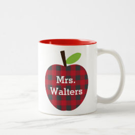 Taza Bicolor La tela escocesa Apple del profesor personalizado