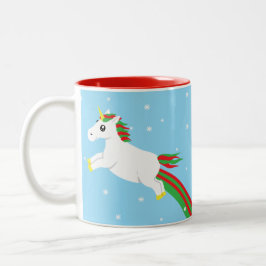 Taza Bicolor La trayectoria del unicornio del navidad lleva