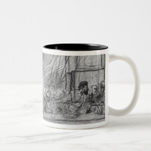 Taza Bicolor La última cena, después del fresco por Leonardo DA