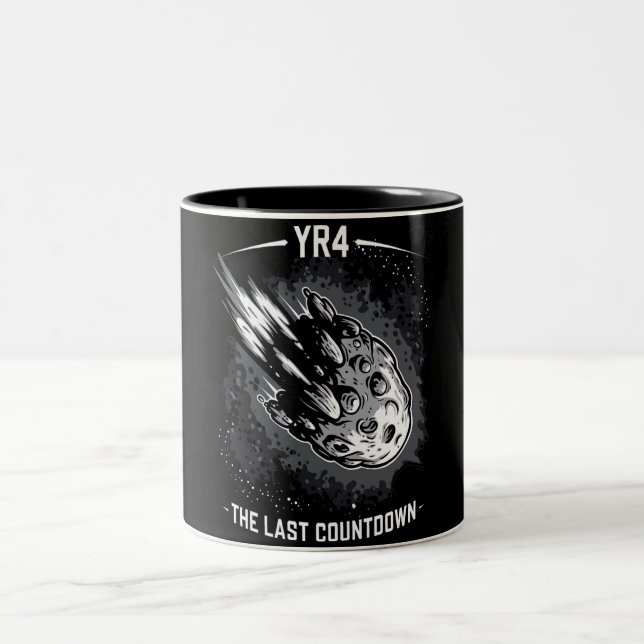 Taza Bicolor La última cuenta regresiva del asteroide YR4 (Centro)
