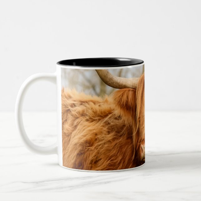 Taza Bicolor La vaca Highland dos tontos (Izquierda)