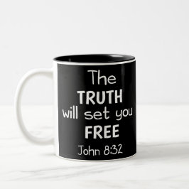 Taza Bicolor la verdad te liberará john 8 32