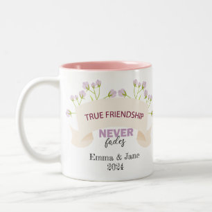 Taza Bicolor La verdadera amistad nunca ofende el día de la ami