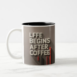 Taza Bicolor "La vida comienza después del café"