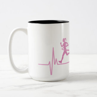 Taza Bicolor La vida del corredor de cinta rosa es mejor
