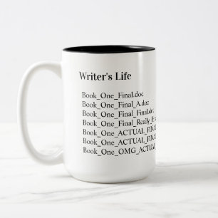 Taza Bicolor La vida del escritor es divertida. Nombres de arch