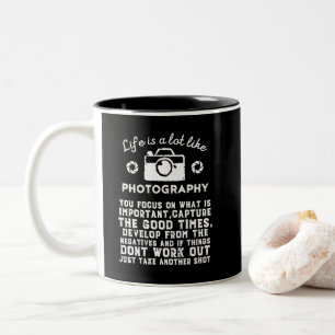 Taza Bicolor La vida del fotógrafo Inspirador como la fotograf
