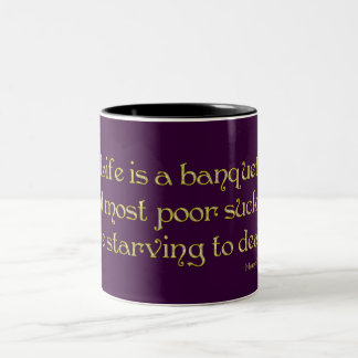 Taza Bicolor La vida del KRW es una cita de Mame del banquete