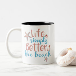 Taza Bicolor La Vida En La Playa Es Mejor.