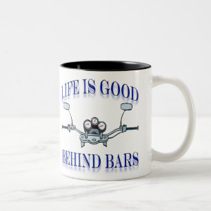 Taza Bicolor La vida es buena detrás de barras