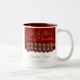 Taza Bicolor La vida es como una caja de bombones