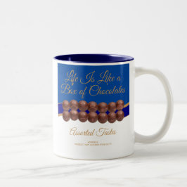 Taza Bicolor La vida es como una caja de bombones