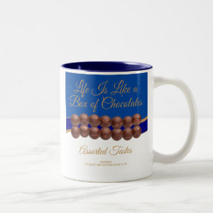 Taza Bicolor La vida es como una caja de bombones
