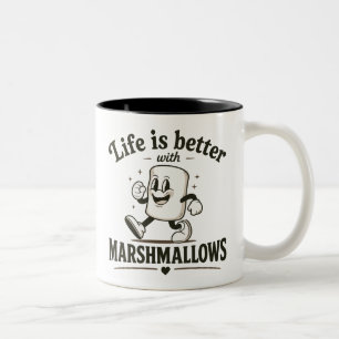Taza Bicolor La vida es mejor con malvaviscos