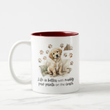 La vida es mejor con regalo de cachorro de huellas