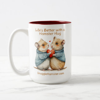 Taza Bicolor La vida es mejor con un abrazo de hámster | Snuggl
