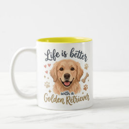 Taza Bicolor La vida es mejor con un amante de los perros Retri