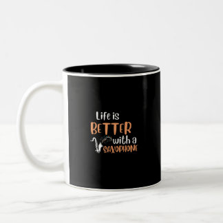 TAZA BICOLOR LA VIDA ES MEJOR CON UN SAXOPÓFONO