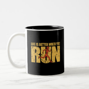 Taza Bicolor La Vida Es Mejor Cuando Corres - Chica De Runner