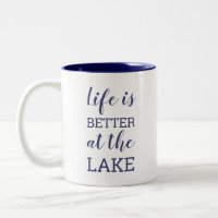 La vida es mejor en el lago Tipografía azul marino