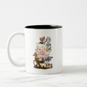 Taza Bicolor La Vida Es Mejor En La Explotación Agrícola Gracio