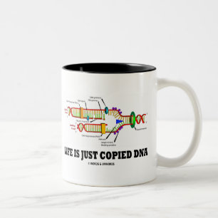 Taza Bicolor La vida es sólo ADN copiado Humor de biología mole