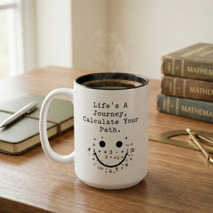 Taza Bicolor La vida es un viaje Calcula tu camino Matemáticas