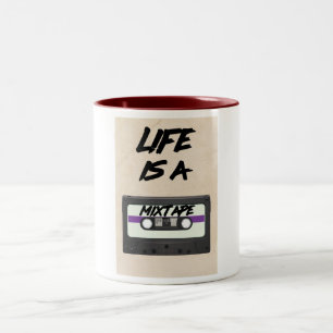 Taza Bicolor la vida es una cita mixtape