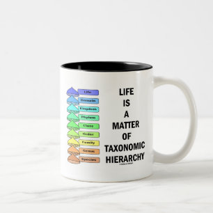 Taza Bicolor La vida es una cuestión de jerarquía taxonómica