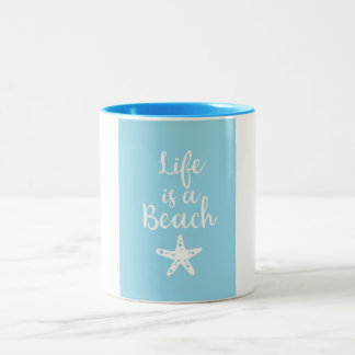Taza Bicolor La vida es una playa