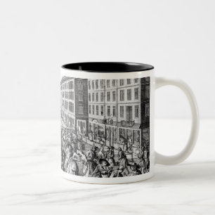 Taza Bicolor La vista y los humores del Billingsgate, 1736