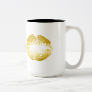 Taza Bicolor Labios de oro