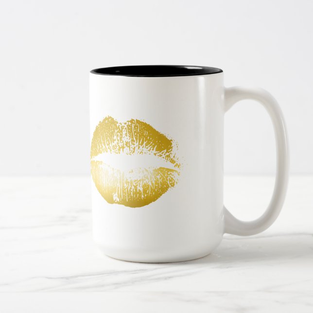 Taza Bicolor Labios de oro (Derecha)