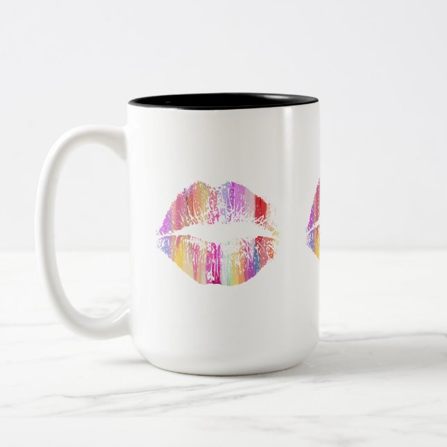 Taza Bicolor Labios Elegantes #29 (Izquierda)