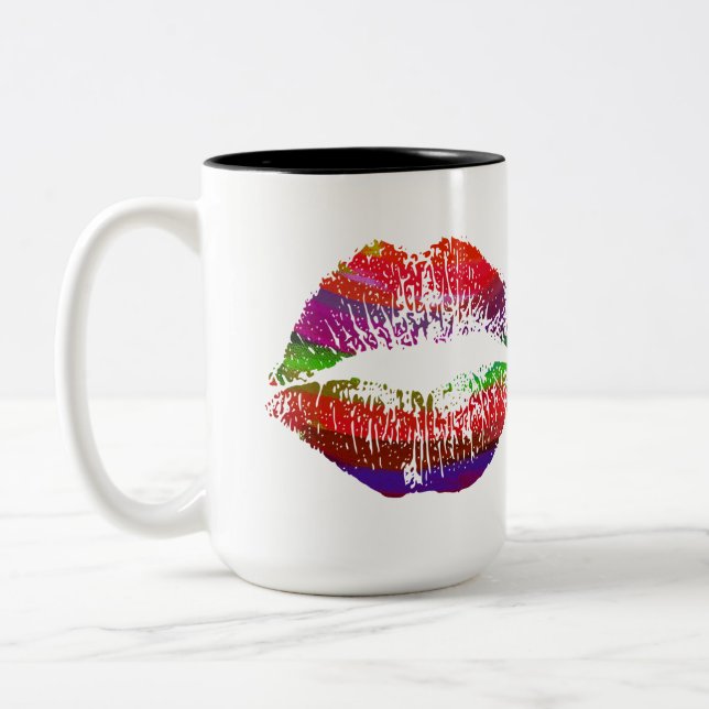 Taza Bicolor Labios Elegantes #33 (Izquierda)