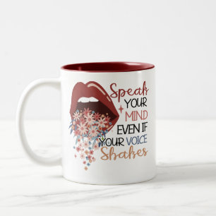 Taza Bicolor Labios Florales Habla Tu Mente