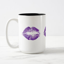 Taza Bicolor Labios púrpuras #2 del purpurina