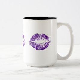 Taza Bicolor Labios púrpuras #2 del purpurina