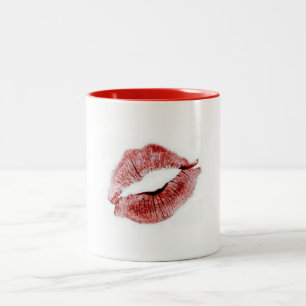TAZA BICOLOR "LABIOS ROJOS RUBY" EN LA BOCA DE CAFÉ (GRAN REGAL
