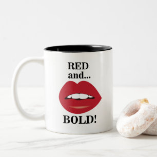 Taza Bicolor Labios Rojos y Labios Audaces