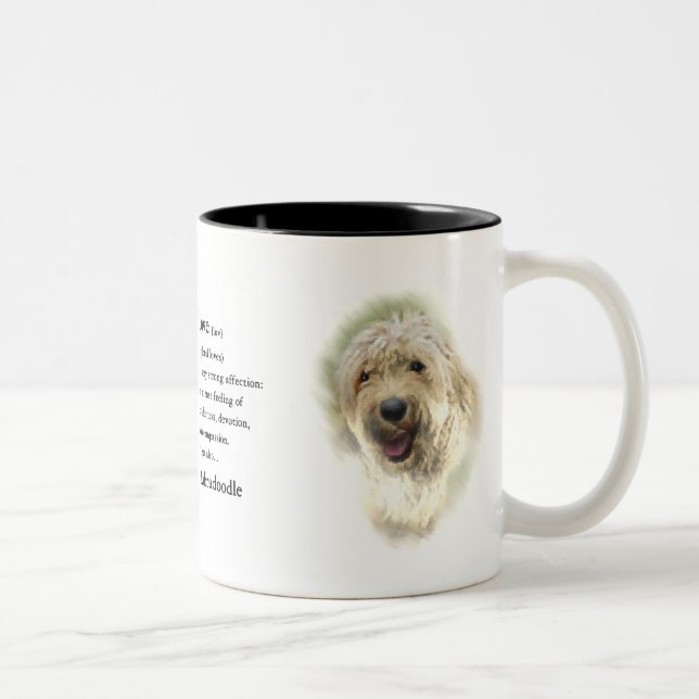 Taza Bicolor Labradoodle Lovers Regalos (Derecha)