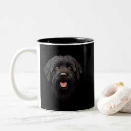 Taza Bicolor Labradoodle Perro Negro
