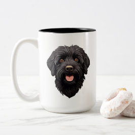 Taza Bicolor Labradoodle Perro Negro
