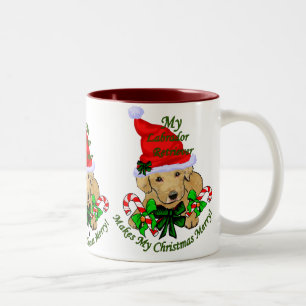 Taza Bicolor Labrador amarillo recupera regalos de Navidades
